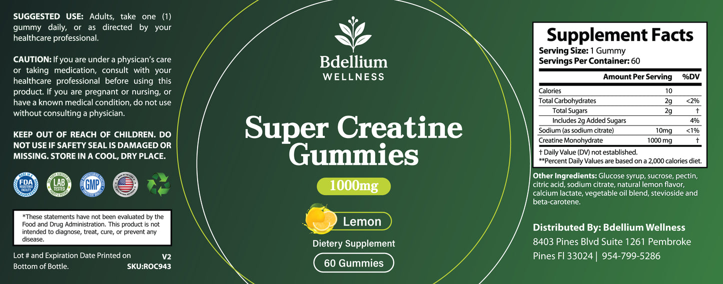 Super Creatine Gummies 1000mg